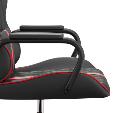 vidaXL Καρέκλα Gaming Μασάζ Μαύρο/Κόκκινο από Συνθετικό Δέρμα 54x61,5x(118,5-128)cm 1 τεμ.