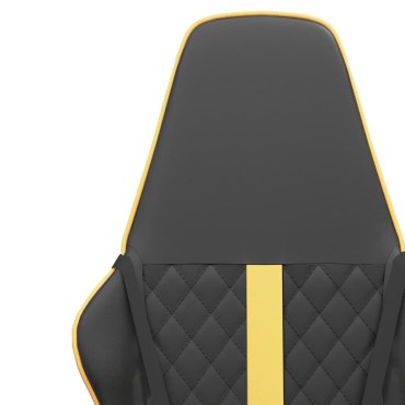 vidaXL Καρέκλα Gaming Μαύρο/Χρυσό από Συνθετικό Δέρμα 54x61,5x(118,5-128)cm 1 τεμ.