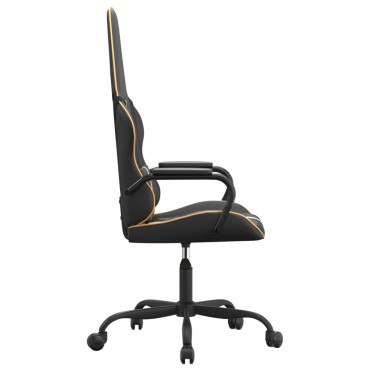 vidaXL Καρέκλα Gaming Μαύρο/Χρυσό από Συνθετικό Δέρμα 54x61,5x(118,5-128)cm 1 τεμ.