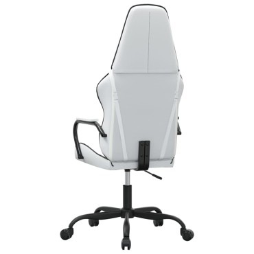 vidaXL Καρέκλα Gaming Λευκό/Μαύρο από Συνθετικό Δέρμα 54x61,5x(118,5-128)cm 1 τεμ.