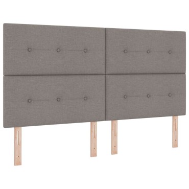 vidaXL LED κεφαλάρι με LED ταινίες φωτός Taupe ύφασμα 180x7x128cm