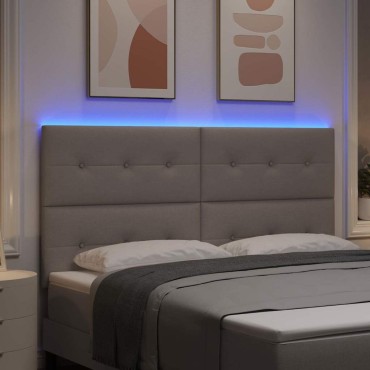 vidaXL LED κεφαλάρι Taupe ύφασμα 180x7x128cm