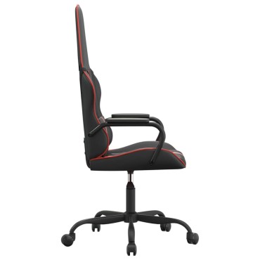vidaXL Καρέκλα Gaming Μασάζ Κόκκινο και Μαύρο από Συνθετικό Δέρμα 54x61,5x(118,5-128)cm 1 τεμ.