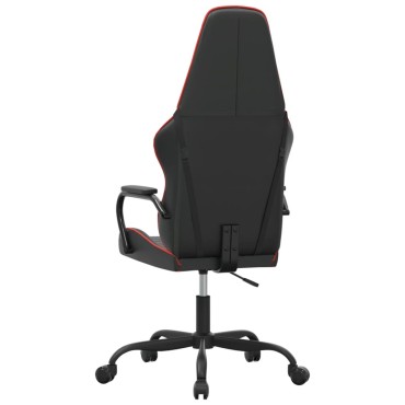 vidaXL Καρέκλα Gaming Μασάζ Κόκκινο και Μαύρο από Συνθετικό Δέρμα 54x61,5x(118,5-128)cm 1 τεμ.