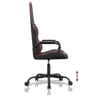 vidaXL Καρέκλα Gaming Μασάζ Κόκκινο και Μαύρο από Συνθετικό Δέρμα 54x61,5x(118,5-128)cm 1 τεμ.