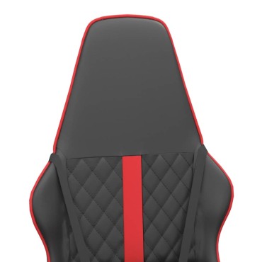 vidaXL Καρέκλα Gaming Μασάζ Κόκκινο και Μαύρο από Συνθετικό Δέρμα 54x61,5x(118,5-128)cm 1 τεμ.