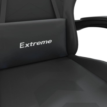 vidaXL Καρέκλα Gaming Περιστρ. Υποπόδιο Μαύρο Συνθετικό Δέρμα 57,5x59,5x(121-131)cm 1 τεμ.