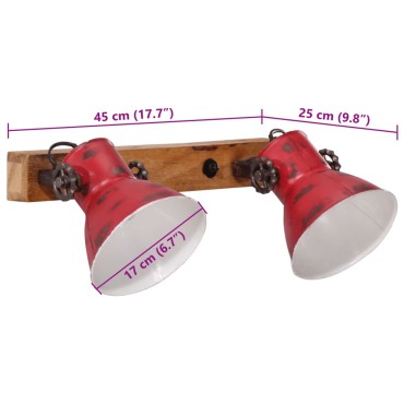 vidaXL Φωτιστικό Τοίχου 25 W Αντικέ Κόκκινο 45x25 εκ. Ε27