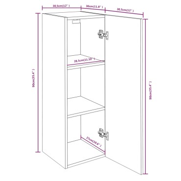 vidaXL Έπιπλα Τηλεόρασης2 τεμ. Καπν. Δρυς 30,5x30x90cm Επ. Ξύλο