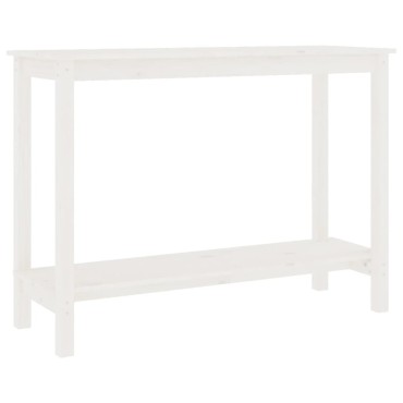 vidaXL Τραπέζι Κονσόλα Λευκό 110x40x80cm από Μασίφ Ξύλο Πεύκου 1 τεμ.