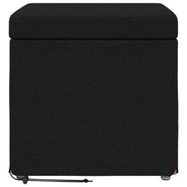 vidaXL Σκαμνί Μαύρο 41x41x40cm Ύφασμα και Επεξεργασμένο Ξύλο