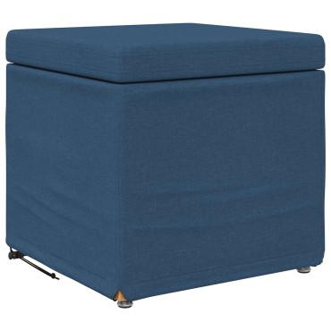 vidaXL Σκαμνί Μπλε 41x41x40cm Ύφασμα και Επεξεργασμένο Ξύλο