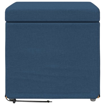 vidaXL Σκαμνί Μπλε 41x41x40cm Ύφασμα και Επεξεργασμένο Ξύλο