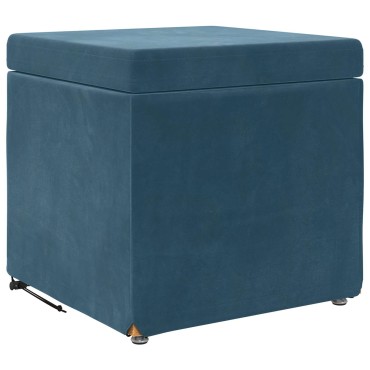 vidaXL Σκαμνί Μπλε 41x41x40cm Βελούδο και Μηχανικά Ξύλα