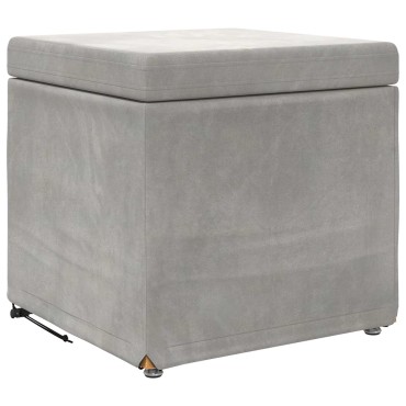 vidaXL Σκαμνί Ανοιχτό γκρι 41x41x40cm Βελούδο και Μηχανικά Ξύλα