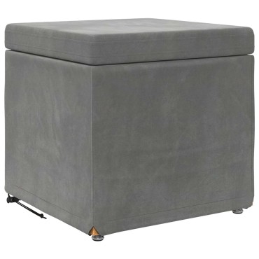 vidaXL Σκαμνί Σκούρο Γκρι 41x41x40cm Βελούδο και Μηχανικά Ξύλα