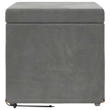 vidaXL Σκαμνί Σκούρο Γκρι 41x41x40cm Βελούδο και Μηχανικά Ξύλα