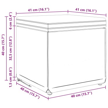 vidaXL Σκαμνί Σκούρο Γκρι 41x41x40cm Βελούδο και Μηχανικά Ξύλα