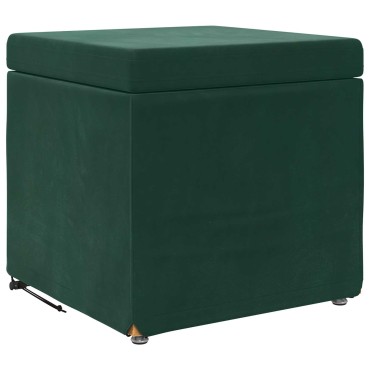 vidaXL Σκαμνί Σκούρο Πράσινο 41x41x40cm Βελούδο και Μηχανικά Ξύλα