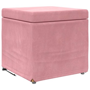 vidaXL Σκαμνί Ροζ 41x41x40cm Βελούδο και Μηχανικά Ξύλα