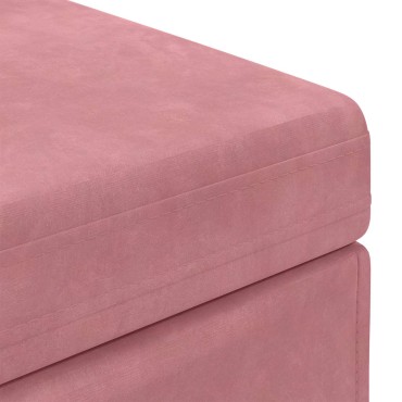 vidaXL Σκαμνί Ροζ 41x41x40cm Βελούδο και Μηχανικά Ξύλα