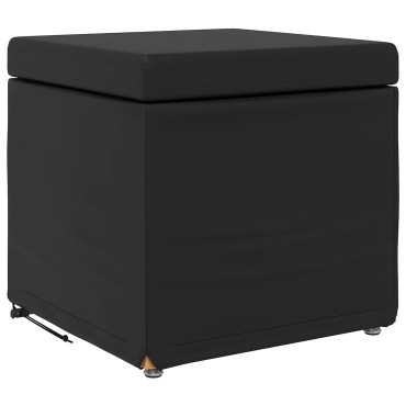vidaXL Σκαμνί Μαύρο 41x41x40cm Ψεύτικο Δέρμα και Μηχανικά Ξύλα