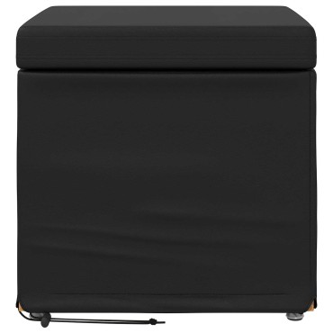 vidaXL Σκαμνί Μαύρο 41x41x40cm Ψεύτικο Δέρμα και Μηχανικά Ξύλα