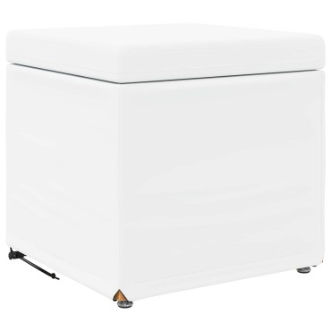 vidaXL Σκαμνί Λευκό 41x41x40cm Ψεύτικο Δέρμα και Μηχανικά Ξύλα