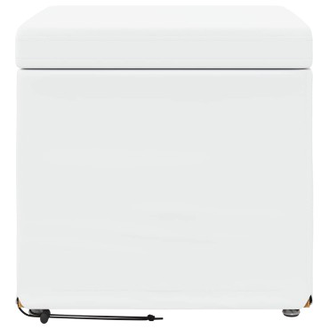 vidaXL Σκαμνί Λευκό 41x41x40cm Ψεύτικο Δέρμα και Μηχανικά Ξύλα