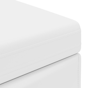 vidaXL Σκαμνί Λευκό 41x41x40cm Ψεύτικο Δέρμα και Μηχανικά Ξύλα