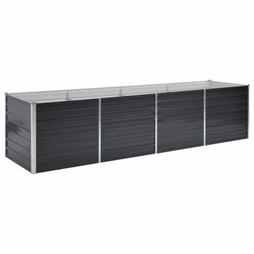 vidaXL Ζαρντινιέρα Υπερυψωμένη Ανθρακί 320x80x77 εκ. Γαλβαν. Χάλυβας