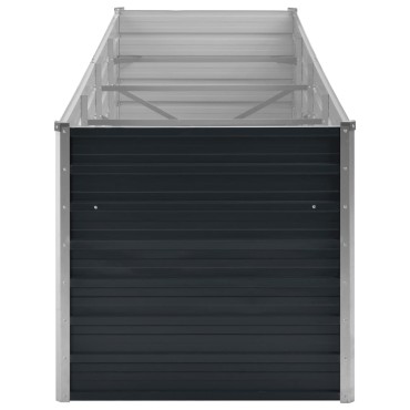vidaXL Ζαρντινιέρα Υπερυψωμένη Ανθρακί 320x80x77 εκ. Γαλβαν. Χάλυβας