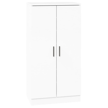 vidaXL Παπουτσοθήκη Γυαλιστερό Λευκό 55x35x108cm Επεξεργασμένο Ξύλο