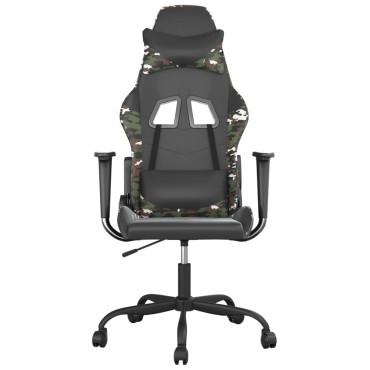 vidaXL Καρέκλα Gaming Μαύρο/Παραλλαγή από Συνθετικό Δέρμα 66x56x(120,5-131)cm 1 τεμ.