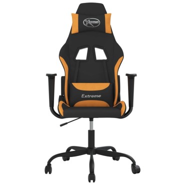 vidaXL Καρέκλα Gaming Μαύρο και πορτοκαλί Υφασμάτινη 65x62,5x(120-130)cm 1 τεμ.
