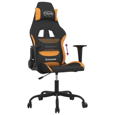 vidaXL Καρέκλα Gaming Μαύρο και πορτοκαλί Υφασμάτινη 65x62,5x(120-130)cm 1 τεμ.