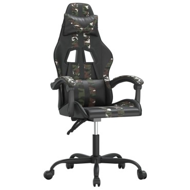 vidaXL Καρέκλα Gaming Μαύρο/Παραλλαγή από Συνθετικό Δέρμα 57,5x59,5x(121-131)cm 1 τεμ.