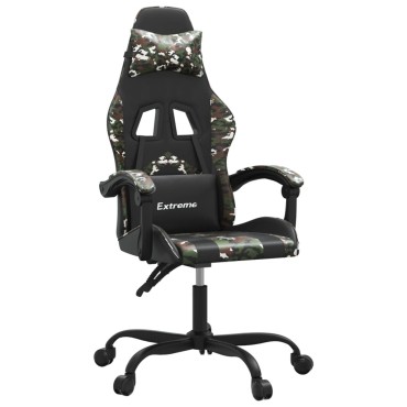 vidaXL Καρέκλα Gaming Μαύρο/Παραλλαγή από Συνθετικό Δέρμα 57,5x59,5x(121-131)cm 1 τεμ.