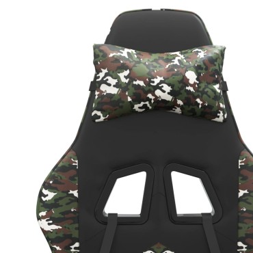 vidaXL Καρέκλα Gaming Μαύρο/Παραλλαγή από Συνθετικό Δέρμα 57,5x59,5x(121-131)cm 1 τεμ.