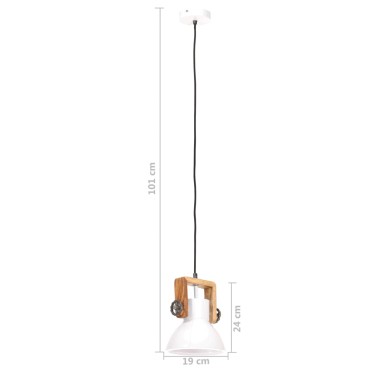vidaXL Φωτιστικό Κρεμαστό Industrial Στρογγυλό 25 W Λευκό 19 εκ. Ε27