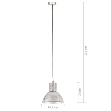 vidaXL Φωτιστικό Κρεμαστό Στρογγυλό 25 W Ασημί 28,5 εκ. Ε27