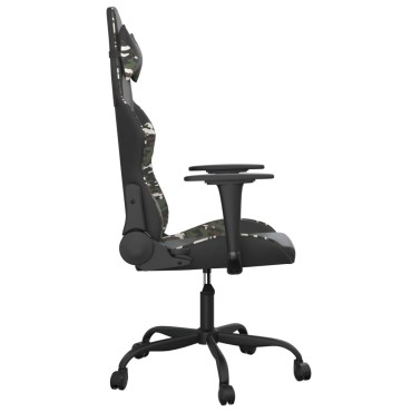 vidaXL Καρέκλα Gaming Μασάζ Μαύρο/Παραλλαγή από Συνθετικό Δέρμα 66,5x61x(118-127,5)cm 1 τεμ.