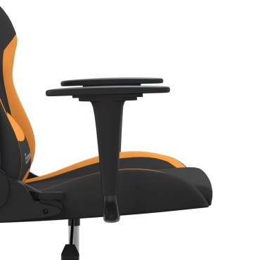 vidaXL Καρέκλα Μασάζ Gaming Μαύρη και Πορτοκαλί Υφασμάτινη 65x62,5x(120-130)cm 1 τεμ.