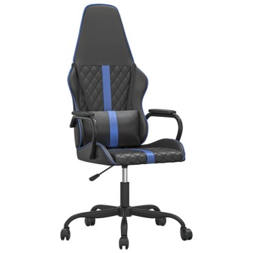 vidaXL Καρέκλα Gaming Μασάζ Μπλε/Μαύρο από Συνθετικό Δέρμα 54x61,5x(118,5-128)cm 1 τεμ.