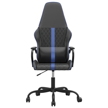 vidaXL Καρέκλα Gaming Μασάζ Μπλε/Μαύρο από Συνθετικό Δέρμα 54x61,5x(118,5-128)cm 1 τεμ.