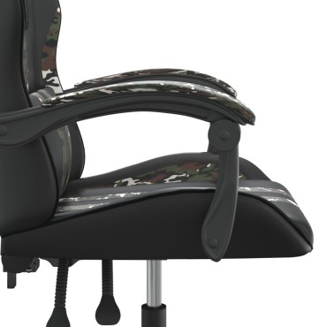 vidaXL Καρέκλα Gaming Περιστρεφόμενη Μαύρη/Παραλλαγή Συνθετικό Δέρμα 57,5x59,5x(121-131)cm 1 τεμ.