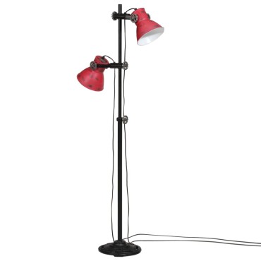 vidaXL Φωτιστικό Δαπέδου 25 W Αντικέ Κόκκινο 25 x 25 x 90/140 εκ. Ε27