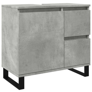 vidaXL Ντουλάπι Μπάνιου Γκρι Σκυροδέματος 65x33x60cm Επεξ. Ξύλο