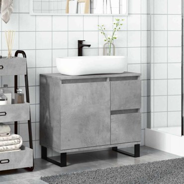 vidaXL Ντουλάπι Μπάνιου Γκρι Σκυροδέματος 65x33x60cm Επεξ. Ξύλο