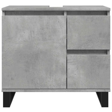 vidaXL Ντουλάπι Μπάνιου Γκρι Σκυροδέματος 65x33x60cm Επεξ. Ξύλο
